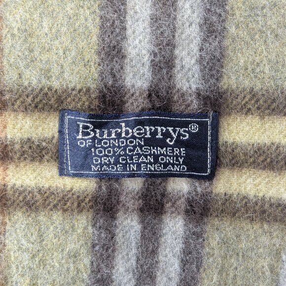 Burberrys Green Nova Check | 100% Cashmere Scarf | Made in England - Picture 2 of 9